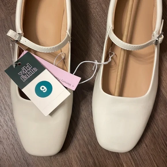 Wild Fable Elsa Mary Jane Ballet Flats with Memory Foam Insole New Cream size 9 - Picture 4 of 7